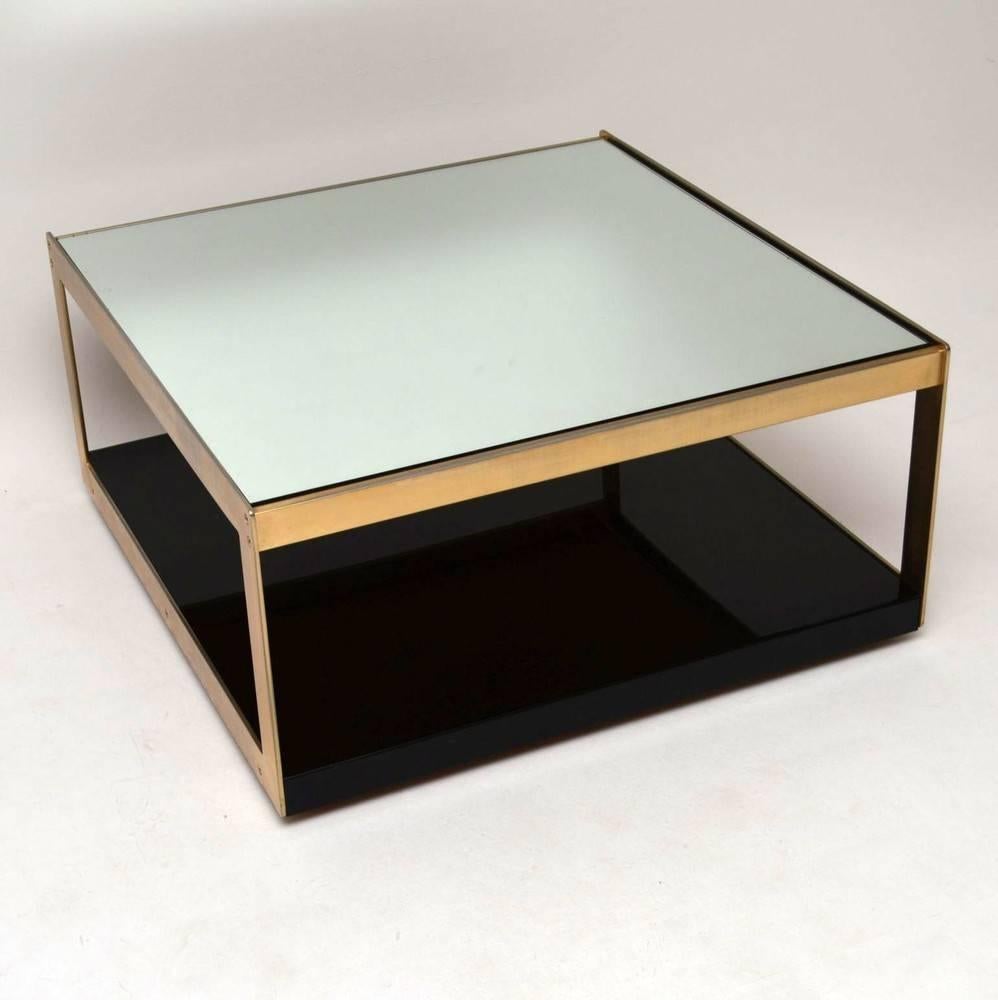 English Rare Merrow Associates Retro Coffee Table, Brass and Formica, Vintage 1970s