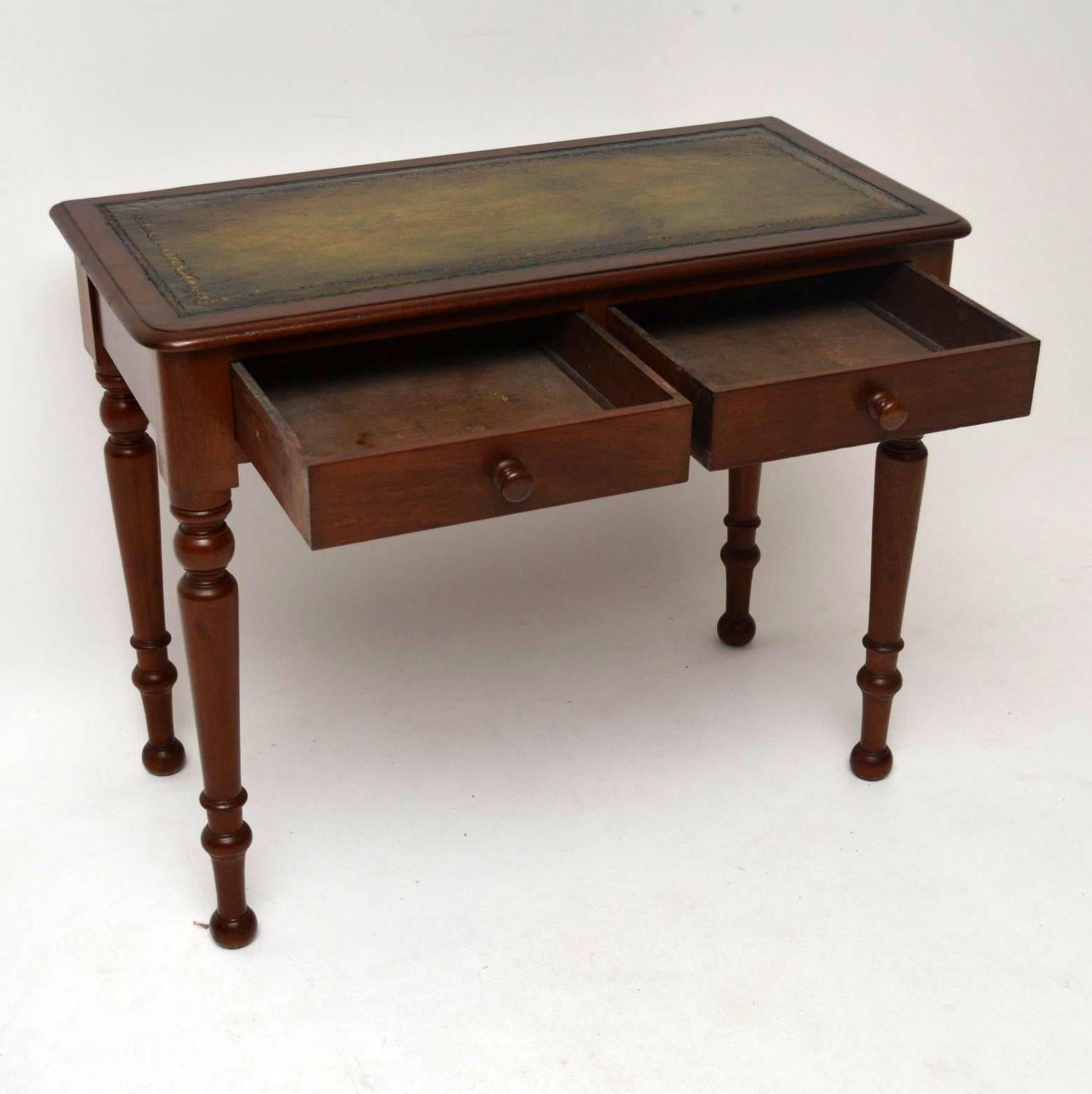 Leather Antique Victorian Mahogany Writing Table