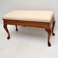 Antique Walnut Duet Piano Stool