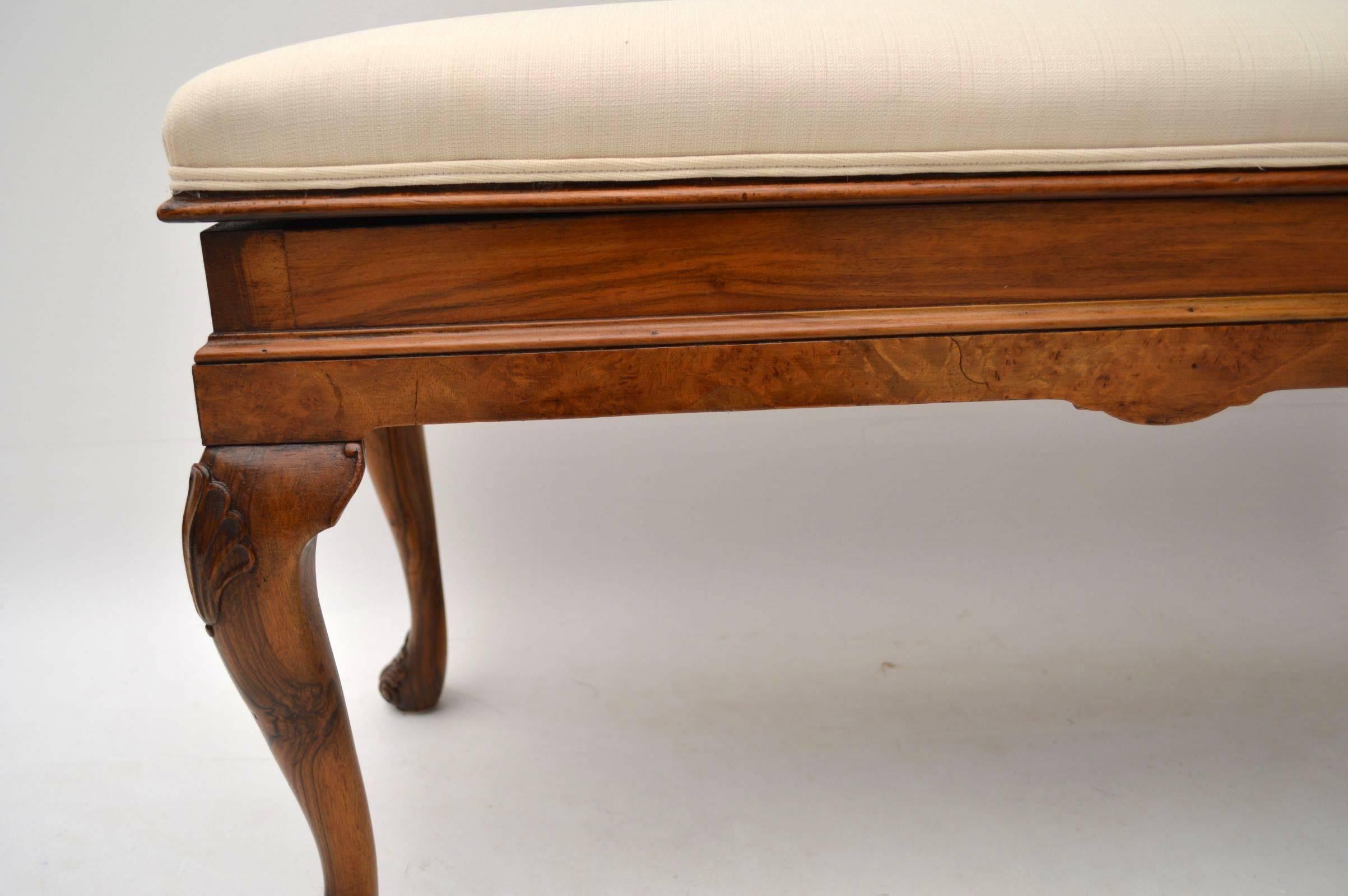 Antique Walnut Duet Piano Stool 1