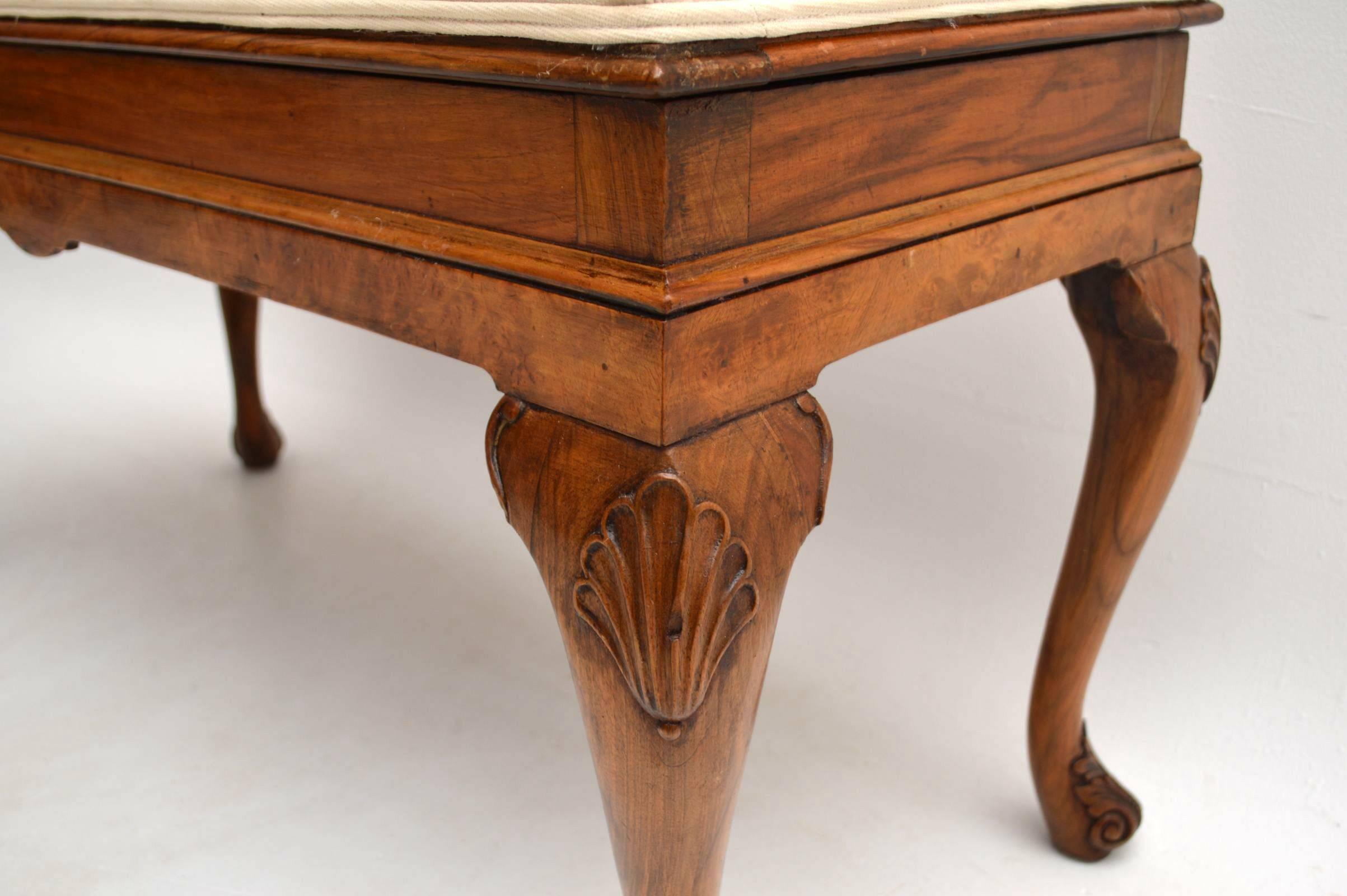 Antique Walnut Duet Piano Stool 2