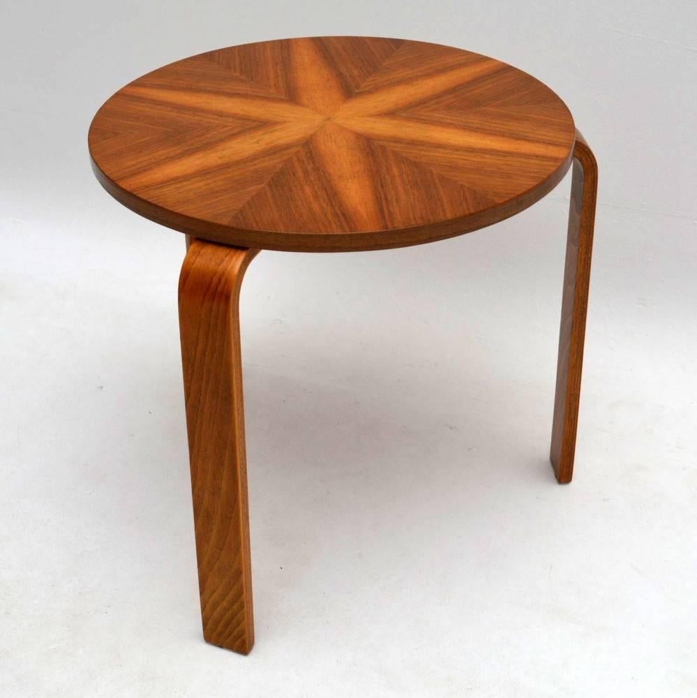 A beautiful and very rare table, this was made in the 1930s in Finland, it was designed by Alvar Aalto and was made by Finmar. We have had this fully stripped and re-polished to a very high standard, the condition is superb throughout.

Measures: