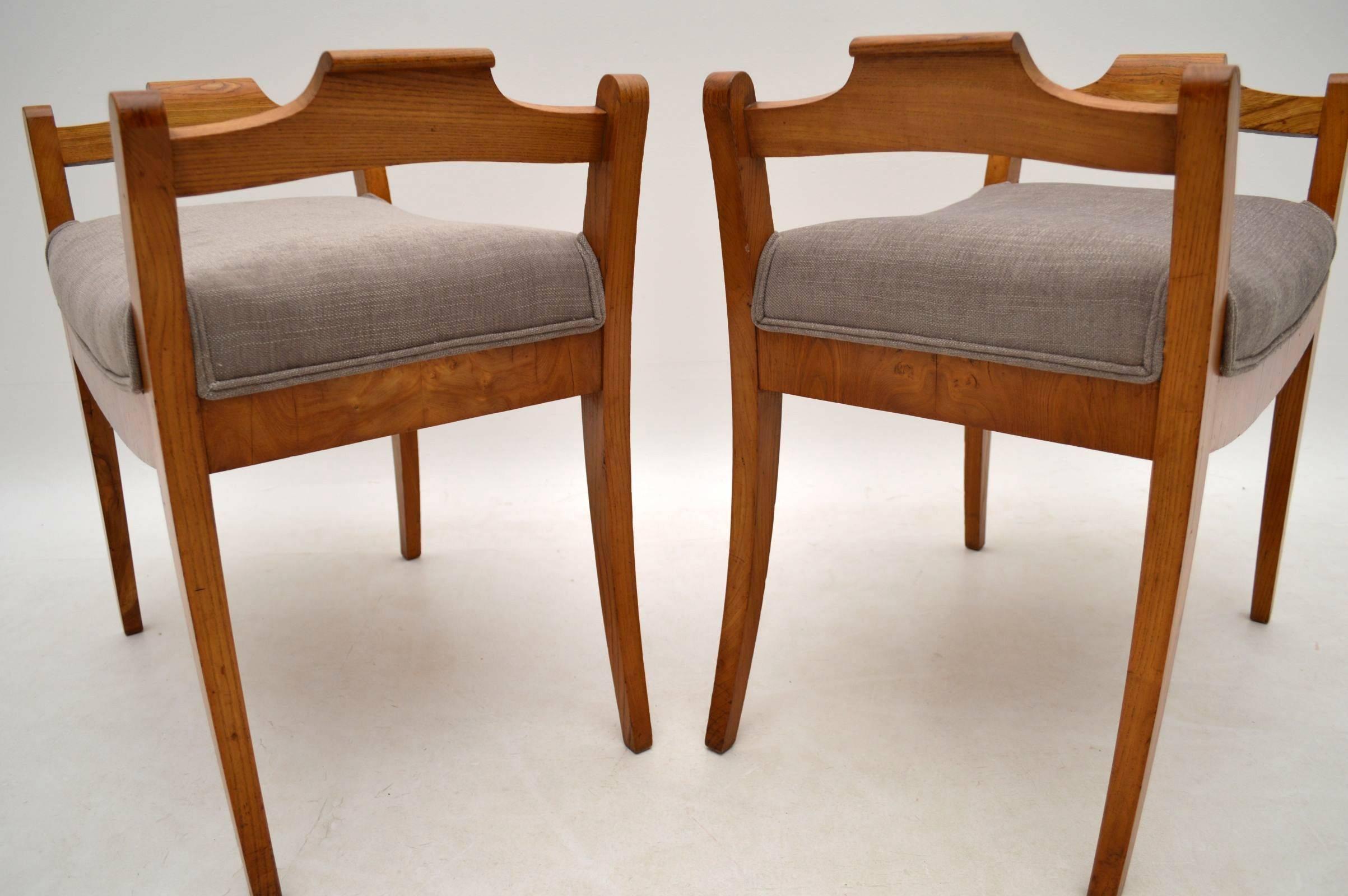 Upholstery Pair of Antique Swedish Biedermeier Stools