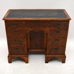 Antique Burr Walnut Knee Hole Desk