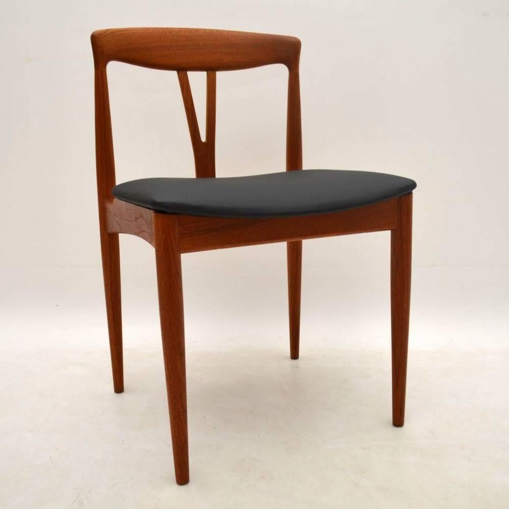 Mid-20th Century Set of Six Danish Teak Retro Dining Chairs, Vintage, 1960s