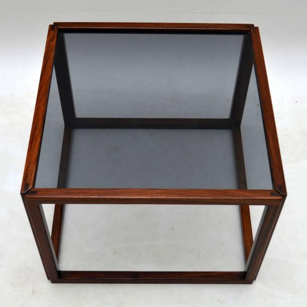 Mid-20th Century Danish Retro Rosewood Cube Coffee Table by Kai Kristiansen Vintage 1960s