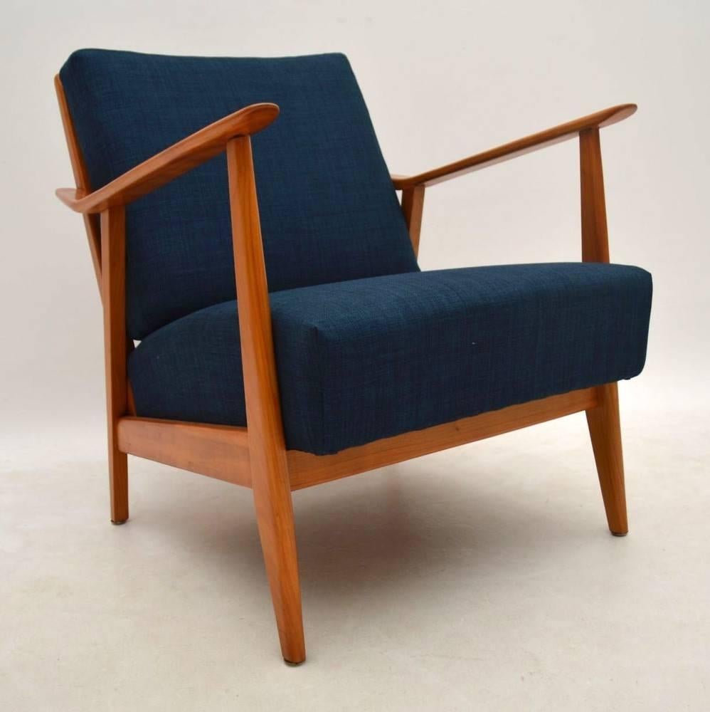 Pair of Retro Cherry Wood Armchairs Vintage, 1950s 1