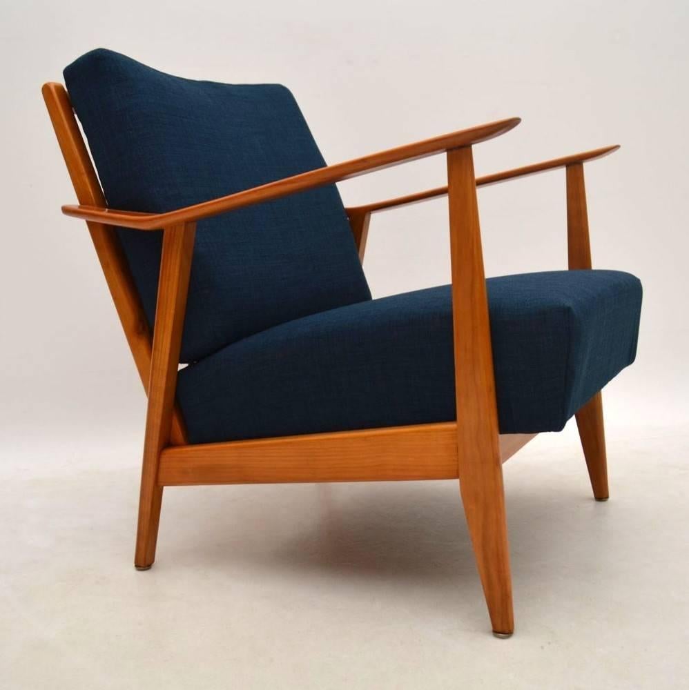 Retro Cherrywood Armchair Vintage, 1950s 2