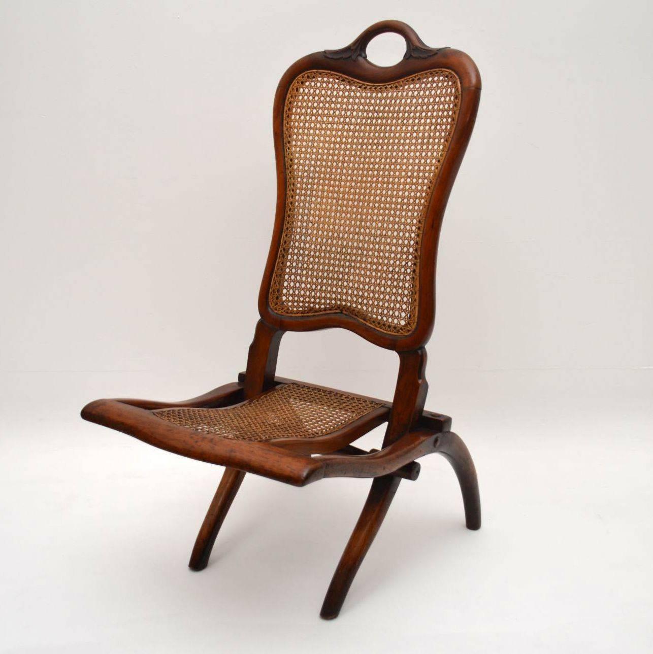 English Antique Victorian Mahogany Folding Chair