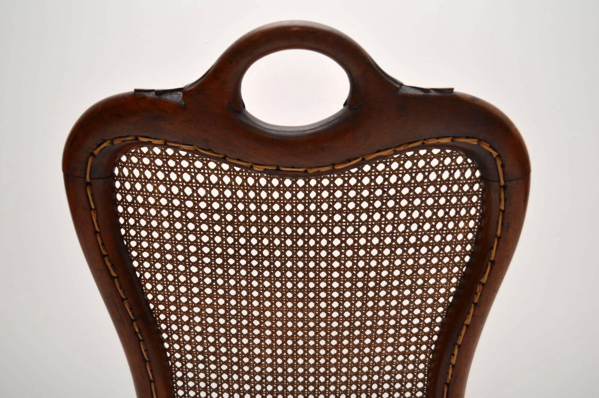 Cane Antique Victorian Mahogany Folding Chair
