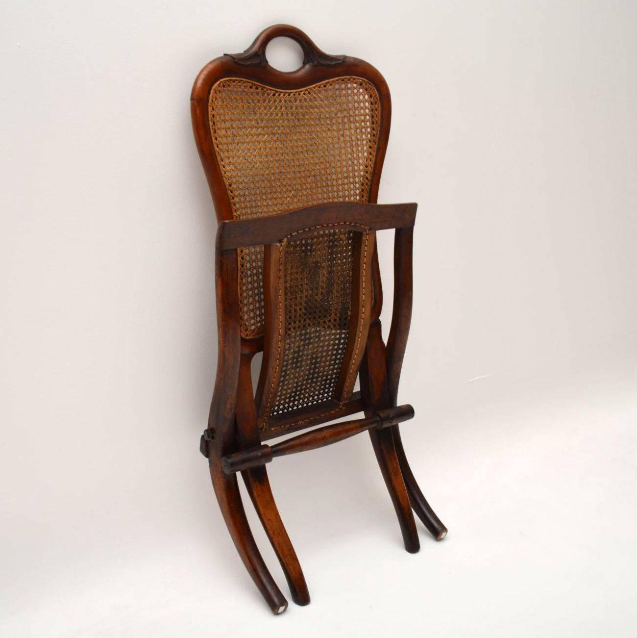 Antique Victorian Mahogany Folding Chair 1