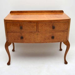 Antique Burr Maple Console or Server Table