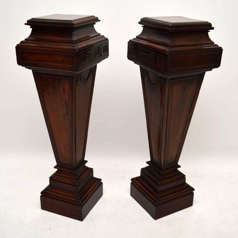 Antique Mahogany Columns Pedestals at 1stDibs
