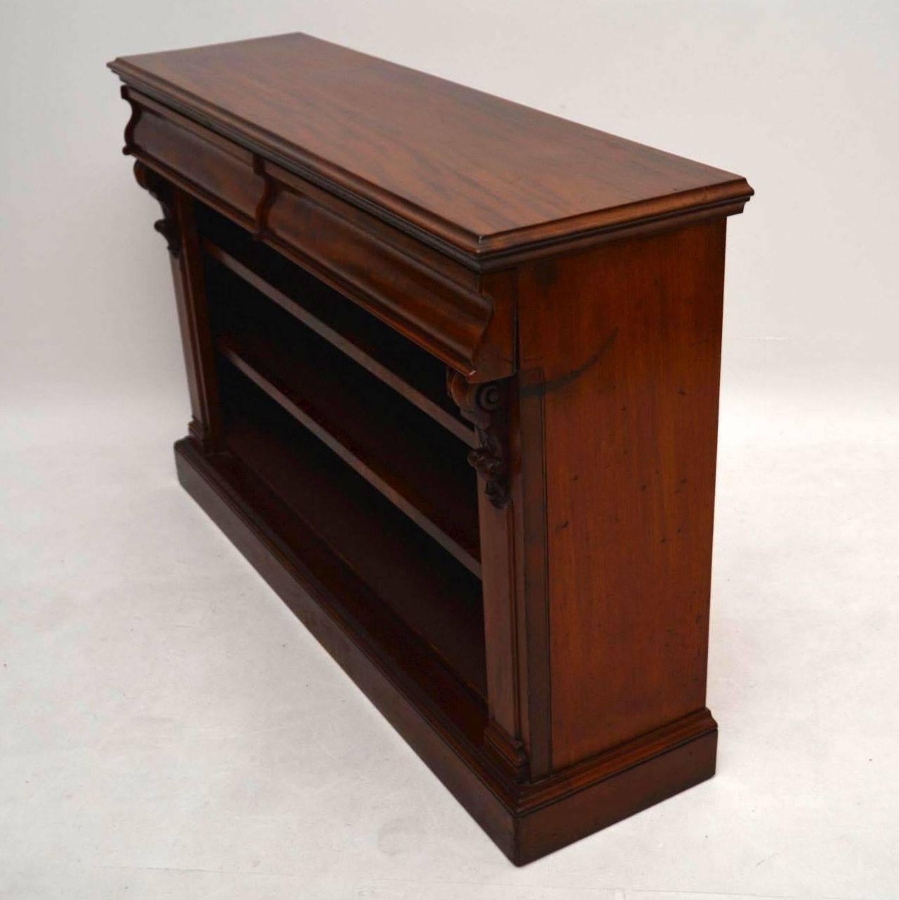 Antique Mahogany Open Bookcase Cabinet 2