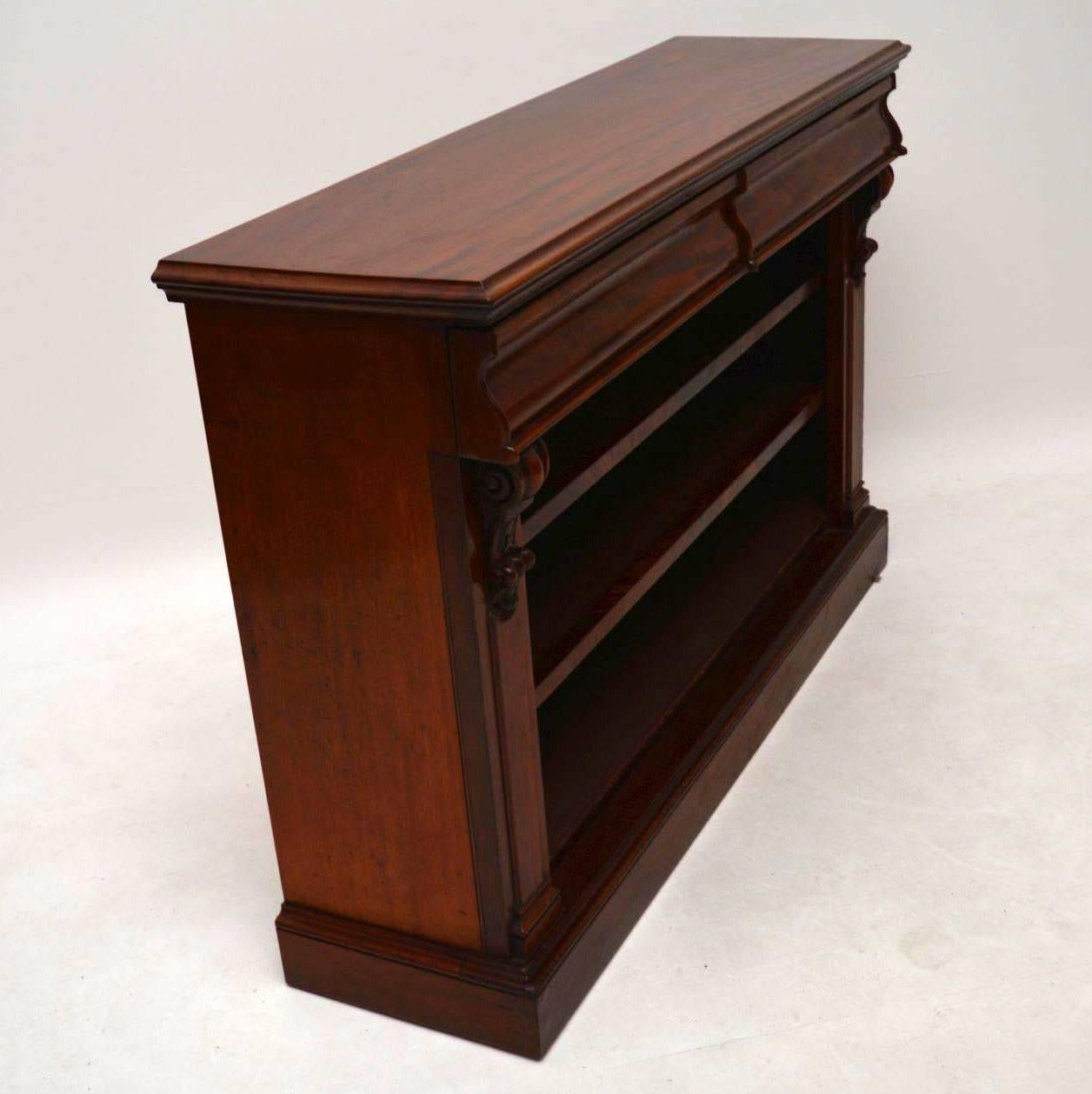 Antique Mahogany Open Bookcase Cabinet 3