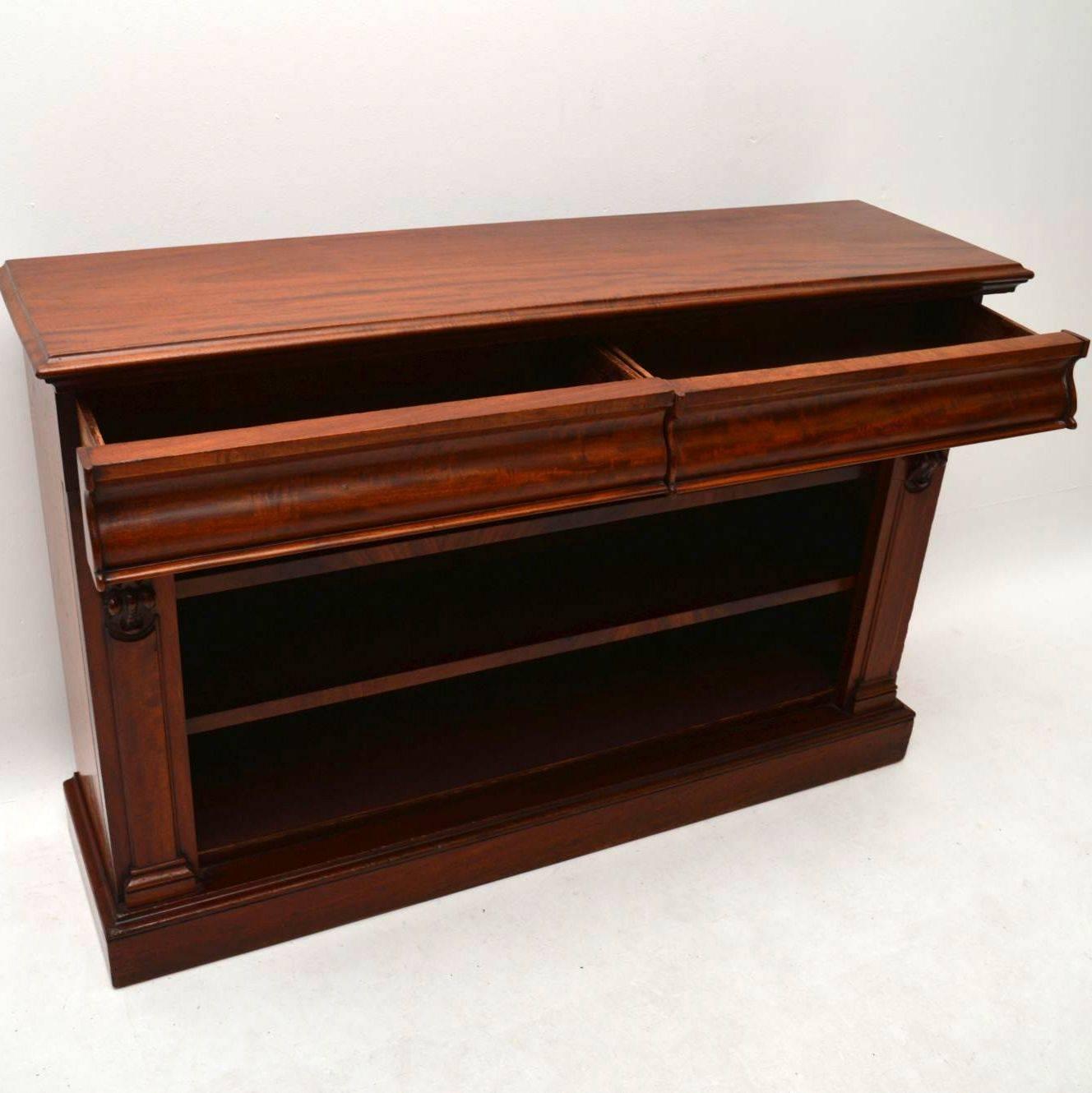 Antique Mahogany Open Bookcase Cabinet 1