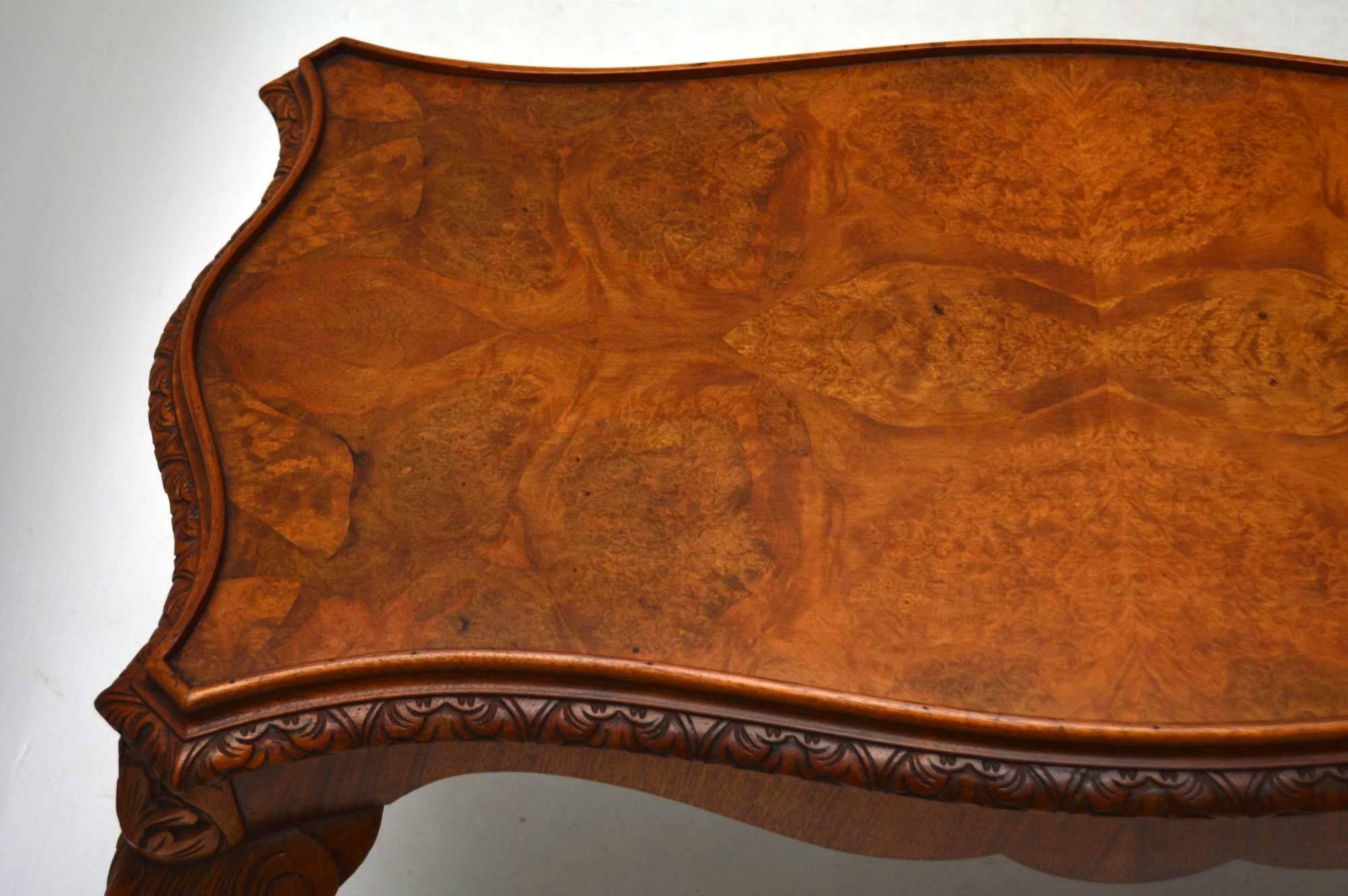 Antique Burr Walnut Coffee Table In Excellent Condition In London, GB