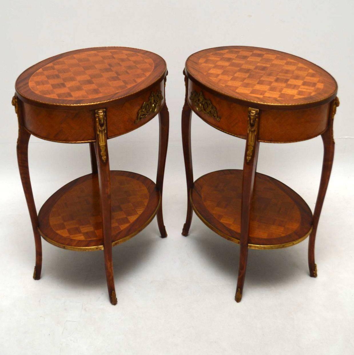 Pair of Antique French Parquetry Top Tables 2