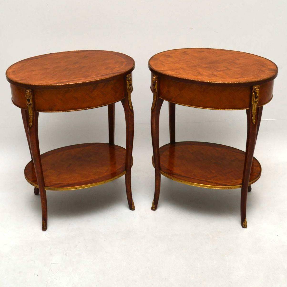 Pair of Antique French Parquetry Top Tables 4