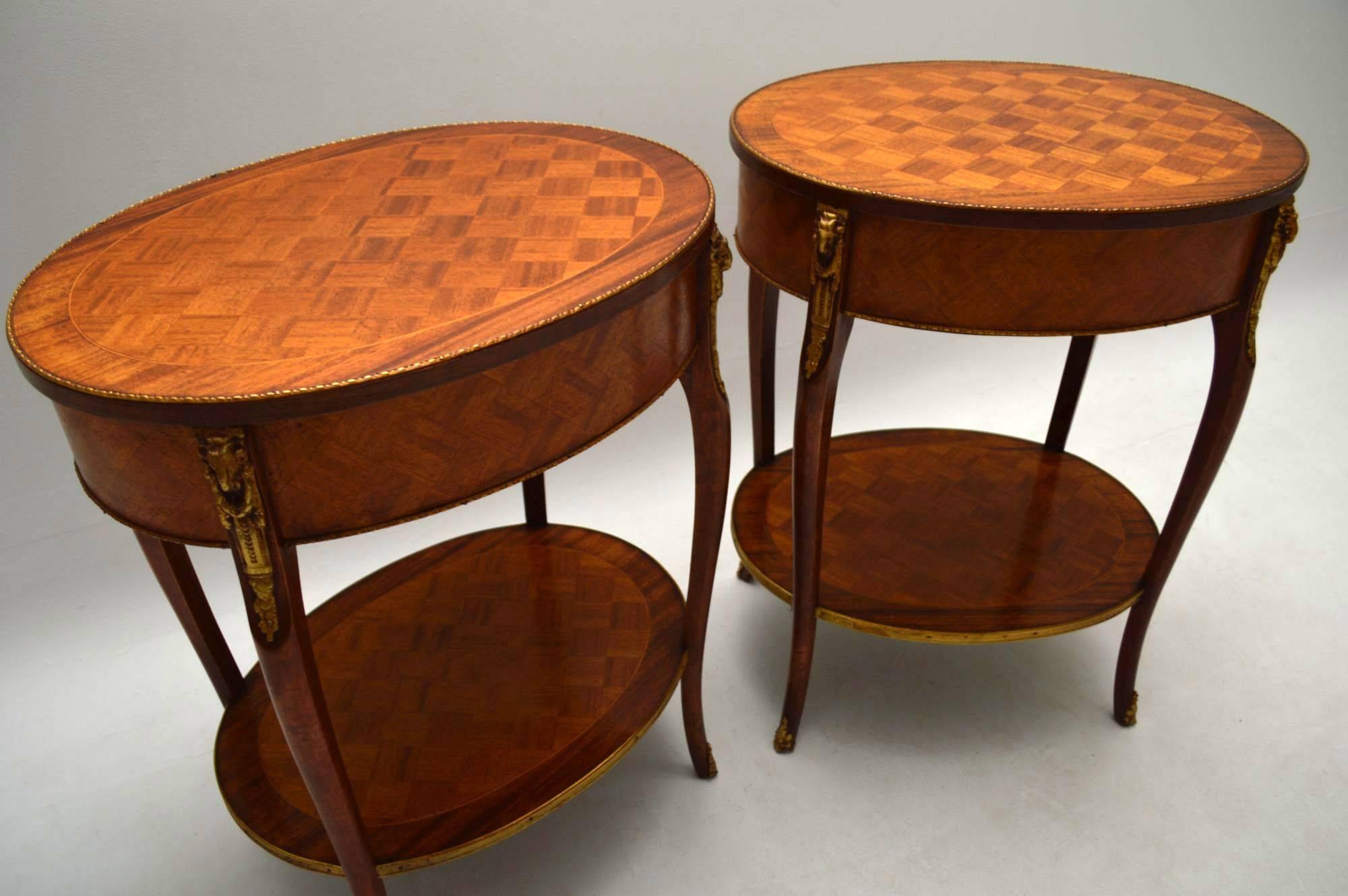 Pair of Antique French Parquetry Top Tables 5