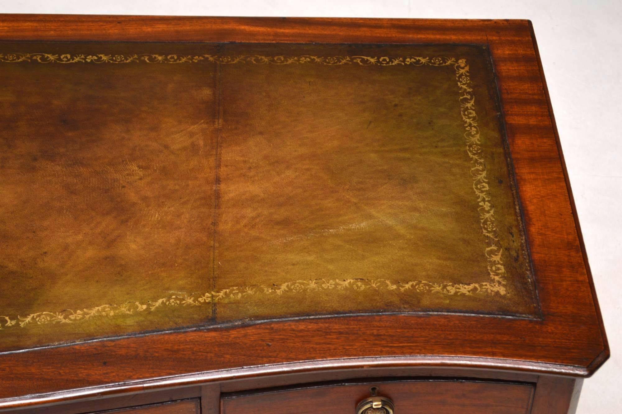 Antique Victorian Mahogany Leather Top Desk 1