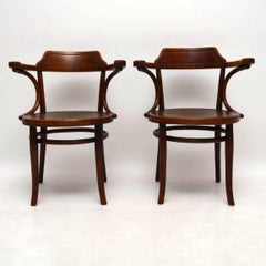 Pair of Antique Bentwood Armchairs by Thonet