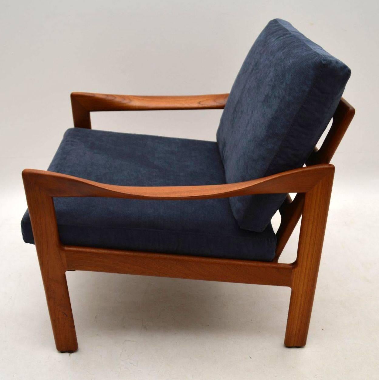 Mid-20th Century 1960s Danish Teak Vintage Armchair by Illum Wikkelso for Niels Eilersen