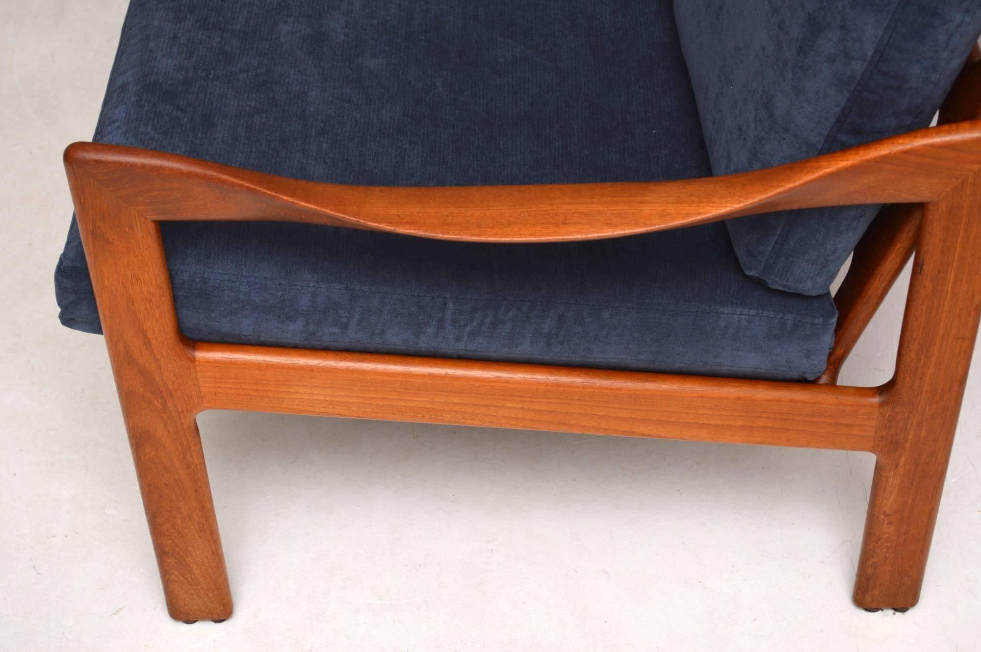 Mid-20th Century 1960s Pair of Danish Teak Armchairs by Illum Wikkelso for Niels Eilersen