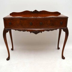 Antique Burr Walnut Console Side Table Server