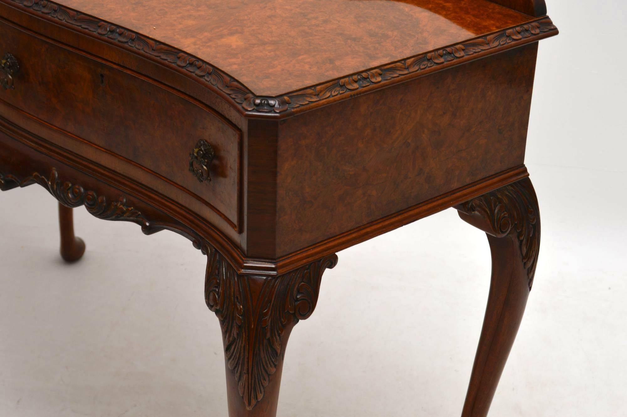 Antique Burr Walnut Console Side Table Server 2