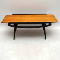 Vintage 1950s, Italian Coffee Table in Sycamore and Ebonized Wood