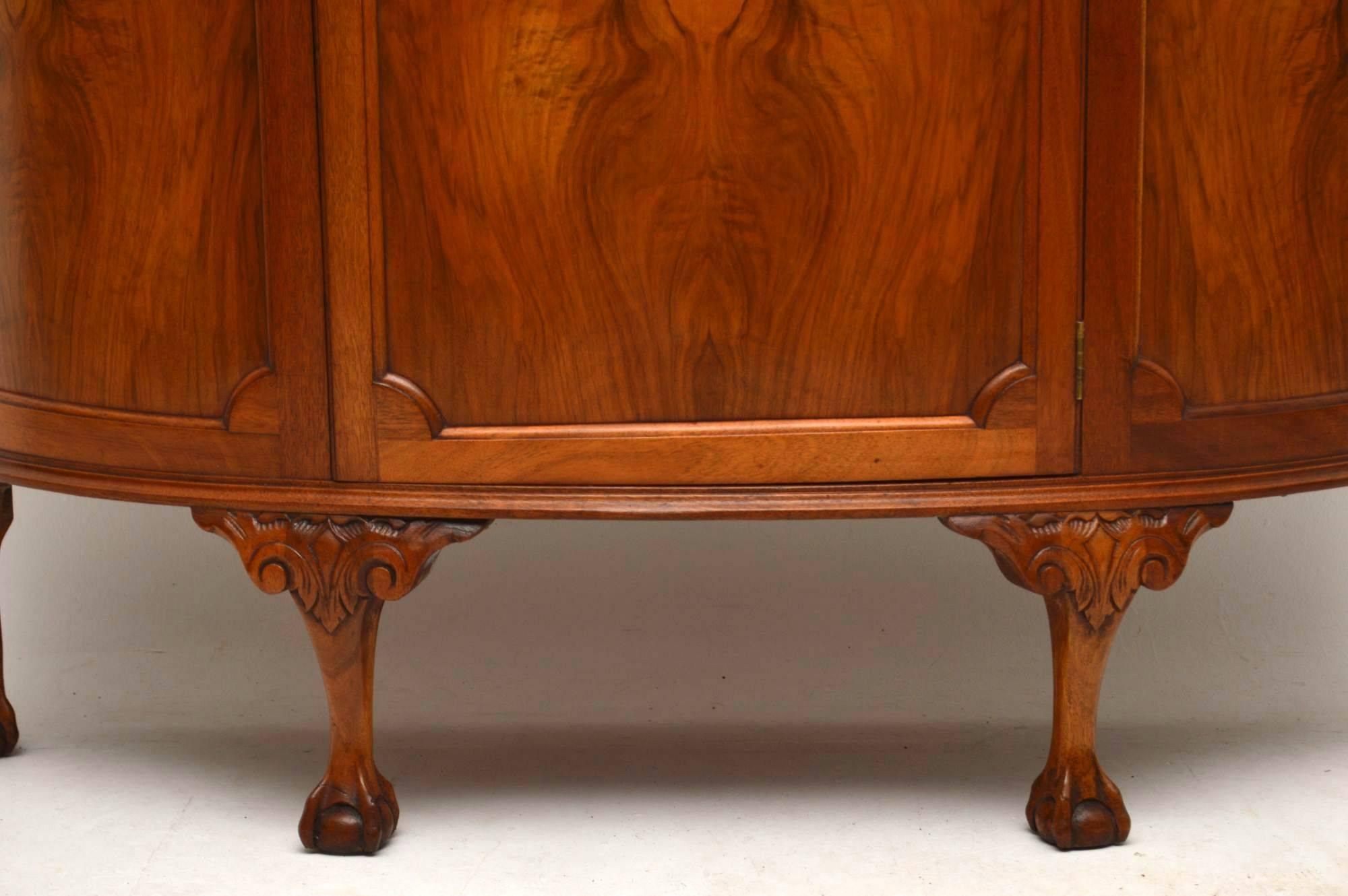 Early 20th Century Antique Bow Fronted Walnut Cabinet