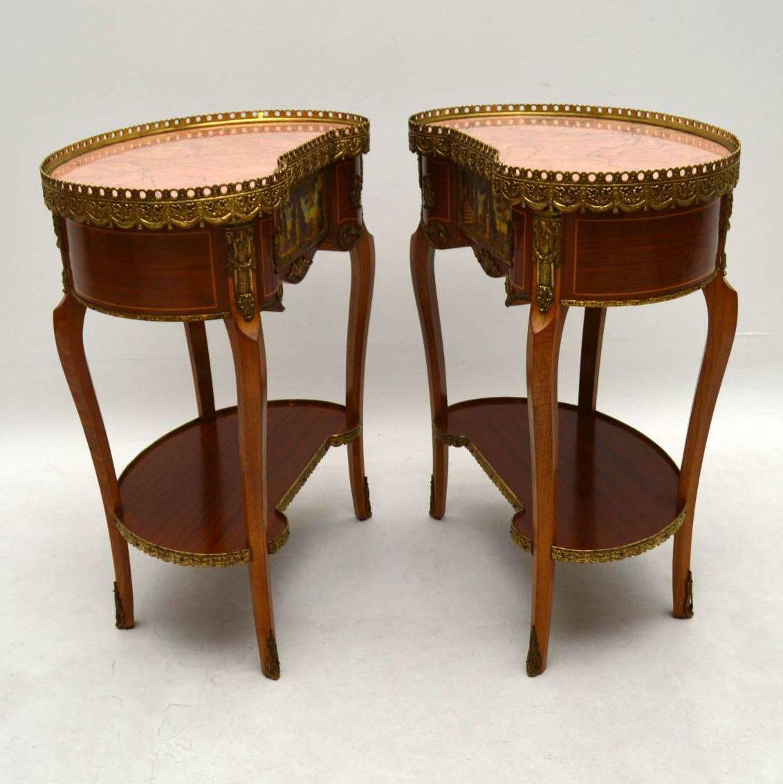 Pair of Antique French Style Marble-Top Side Tables 3