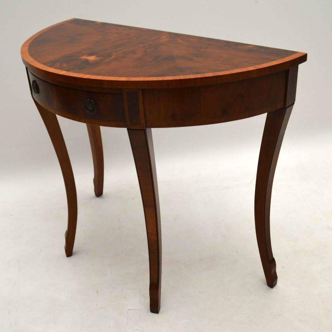 Regency Antique Yew Wood Console Side Table