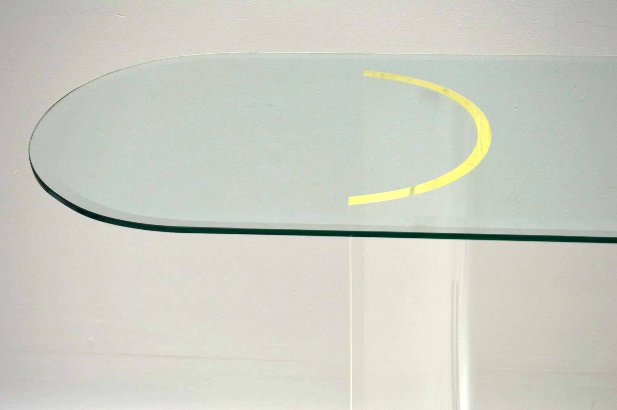 1970s Vintage Glass and Perspex Console Table In Excellent Condition In London, GB