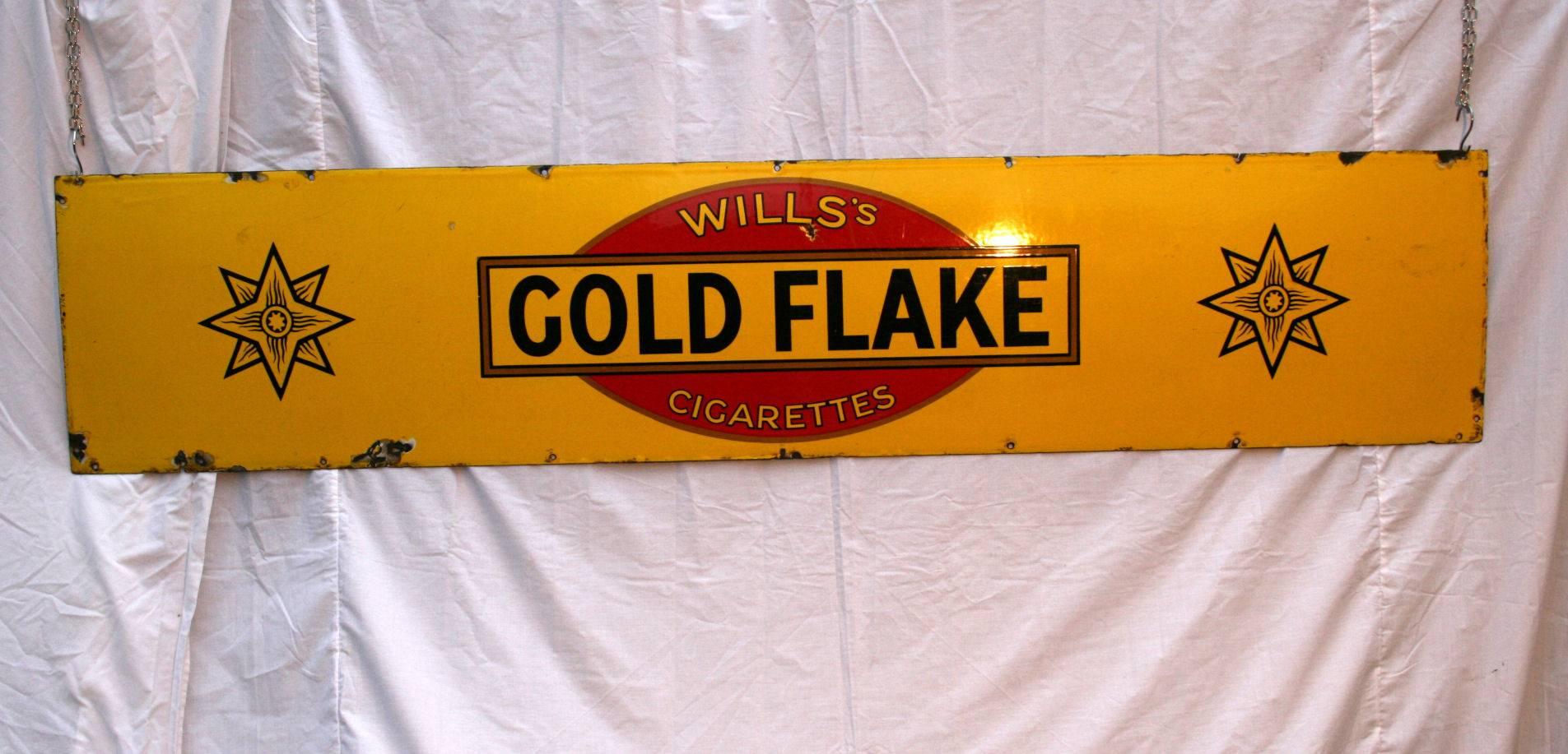 Wills Gold Flake Advertising Enamel Sign In Good Condition In London, GB