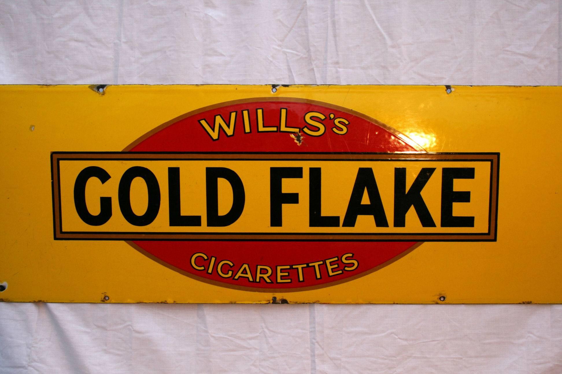 English Wills Gold Flake Advertising Enamel Sign
