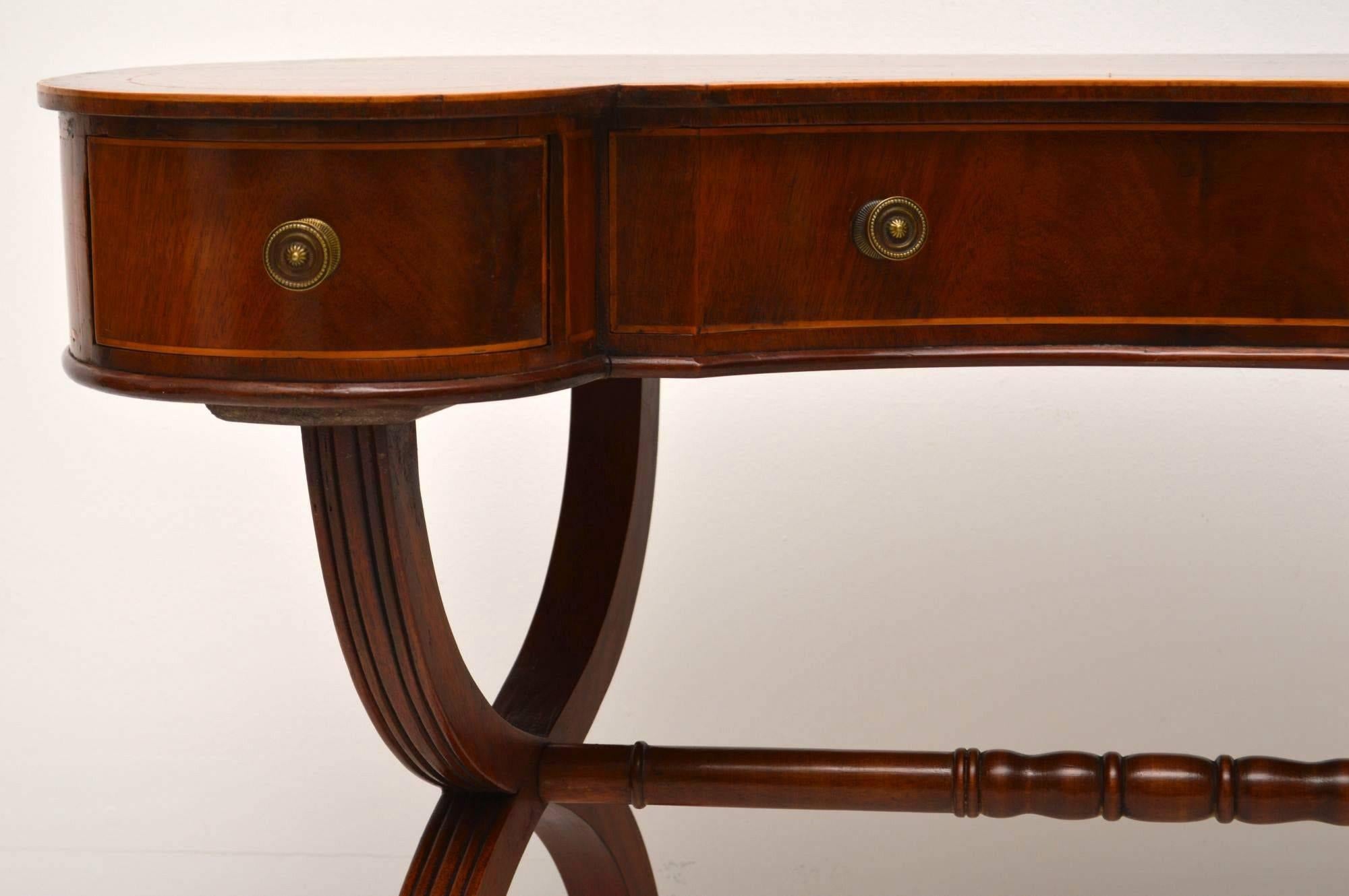 Antique Mahogany Kidney Shaped Desk or Dressing Table 1