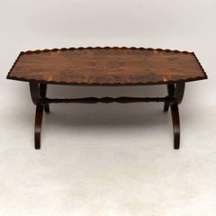 Antique Yew Wood and Oyster Veneer Coffee Table