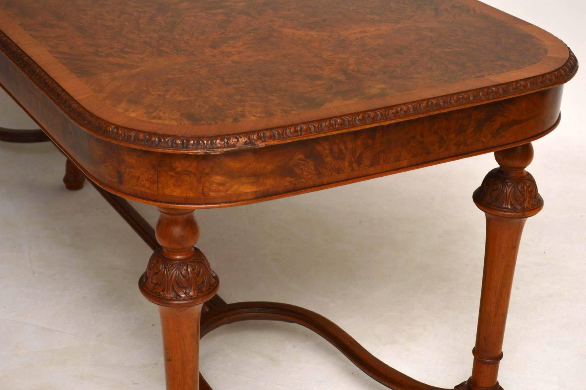 Early 20th Century Large Antique Burr Walnut Dining Table