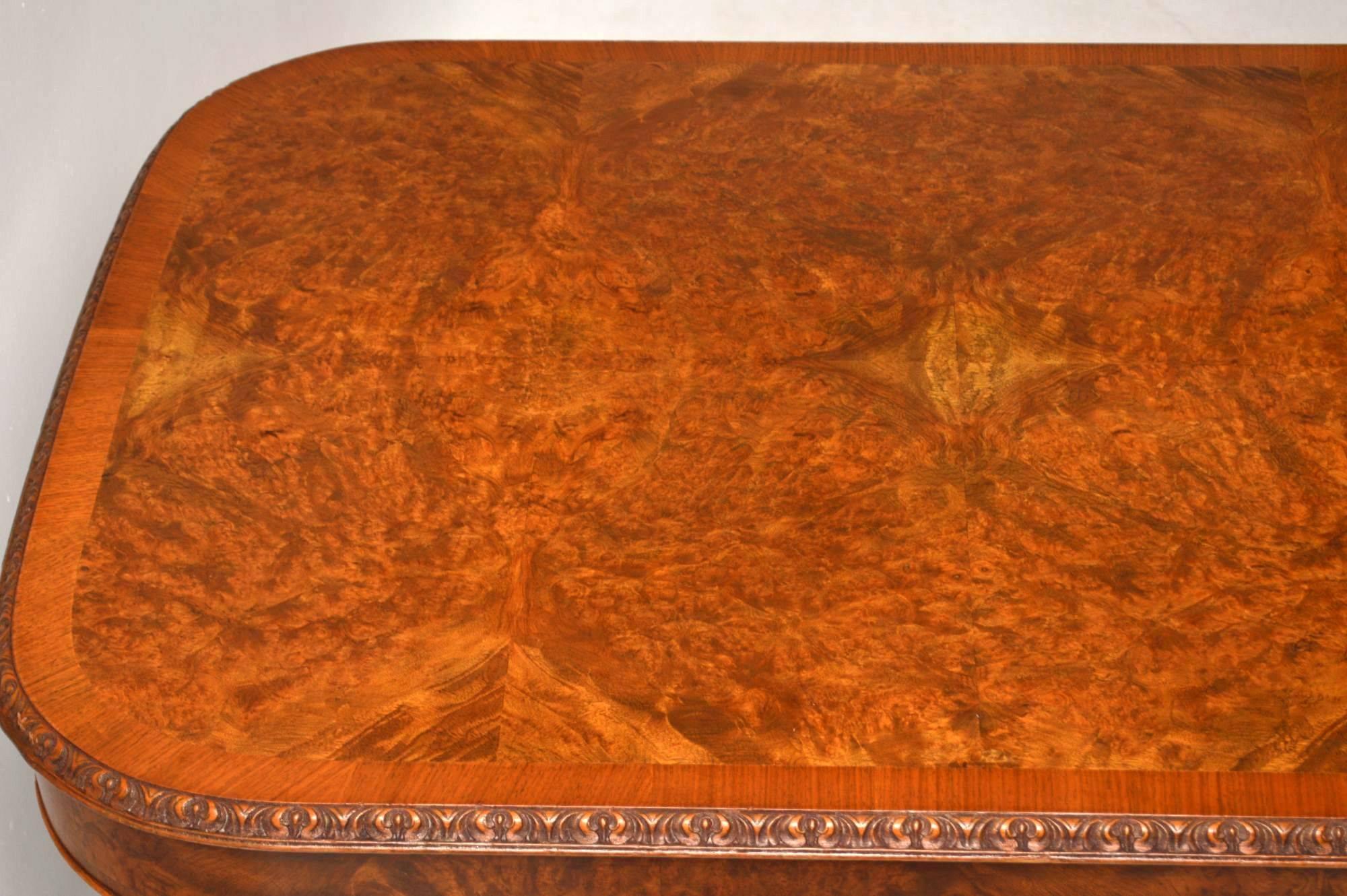Large Antique Burr Walnut Dining Table 2