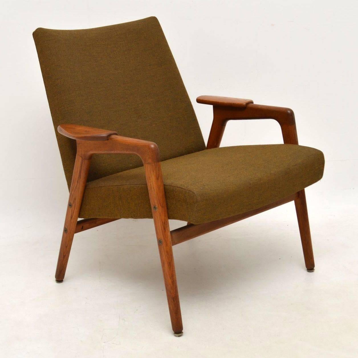 A beautifully designed vintage armchair in teak, this was made in Sweden during the 1960s, it was designed by Yngve Ekstrom and this model is called the ‘Ruster’ chair. The condition is great for its age, the frame is clean, sturdy and sound, with