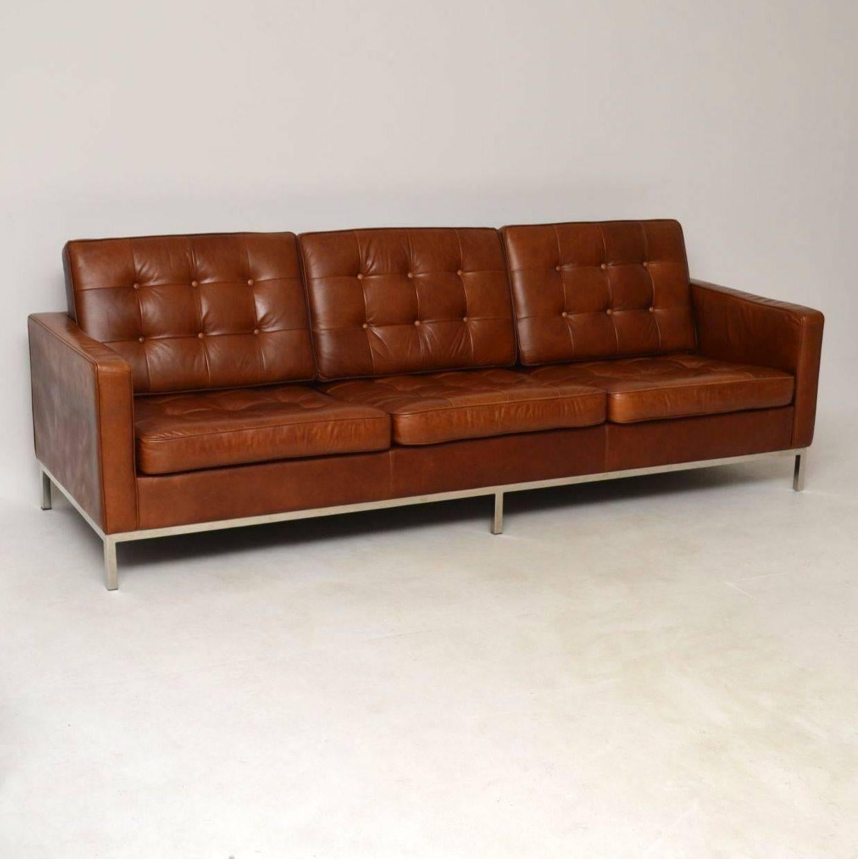 knoll leather sofa