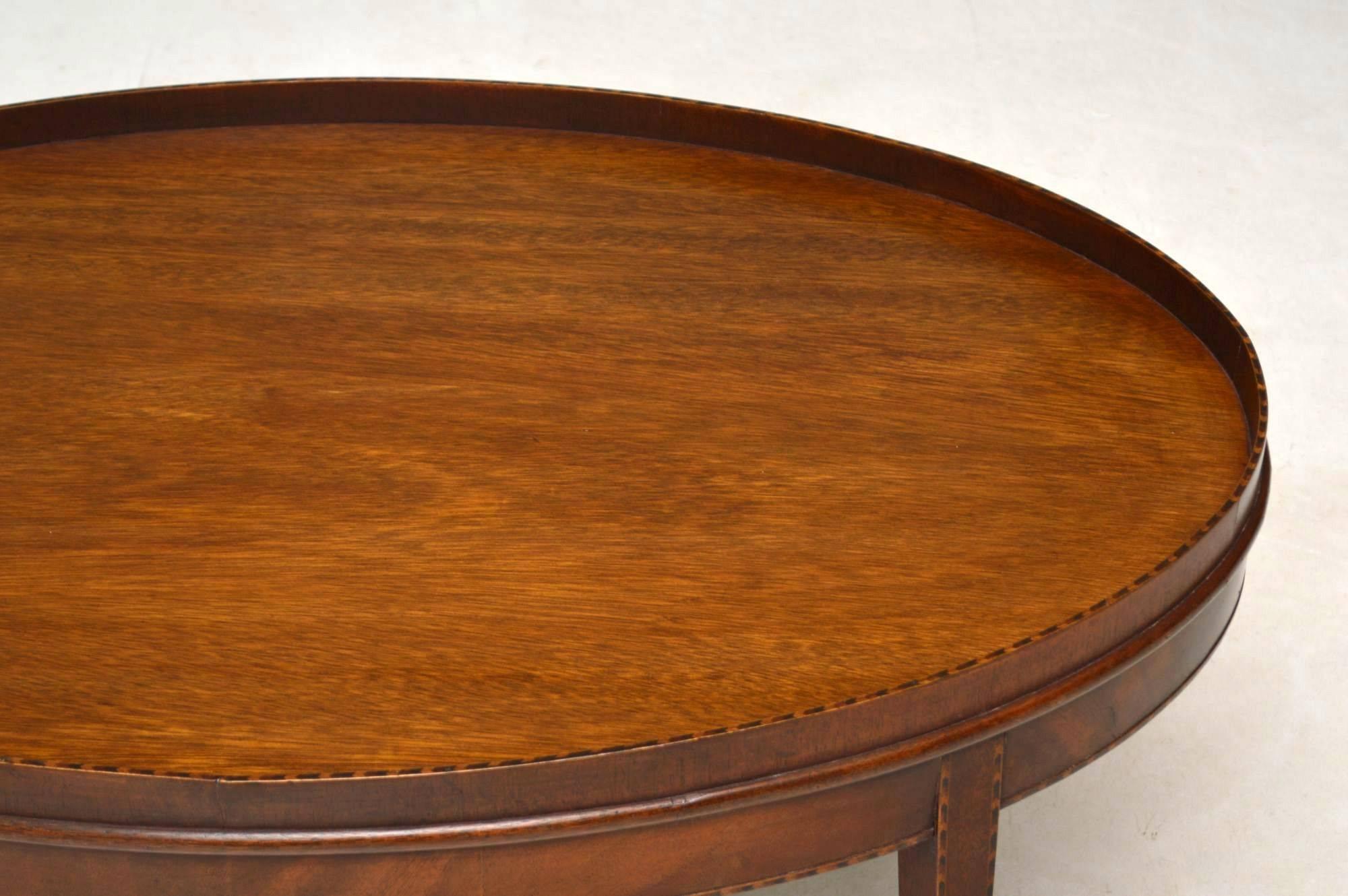 Antique Inlaid Mahogany Coffee Table In Excellent Condition In London, GB