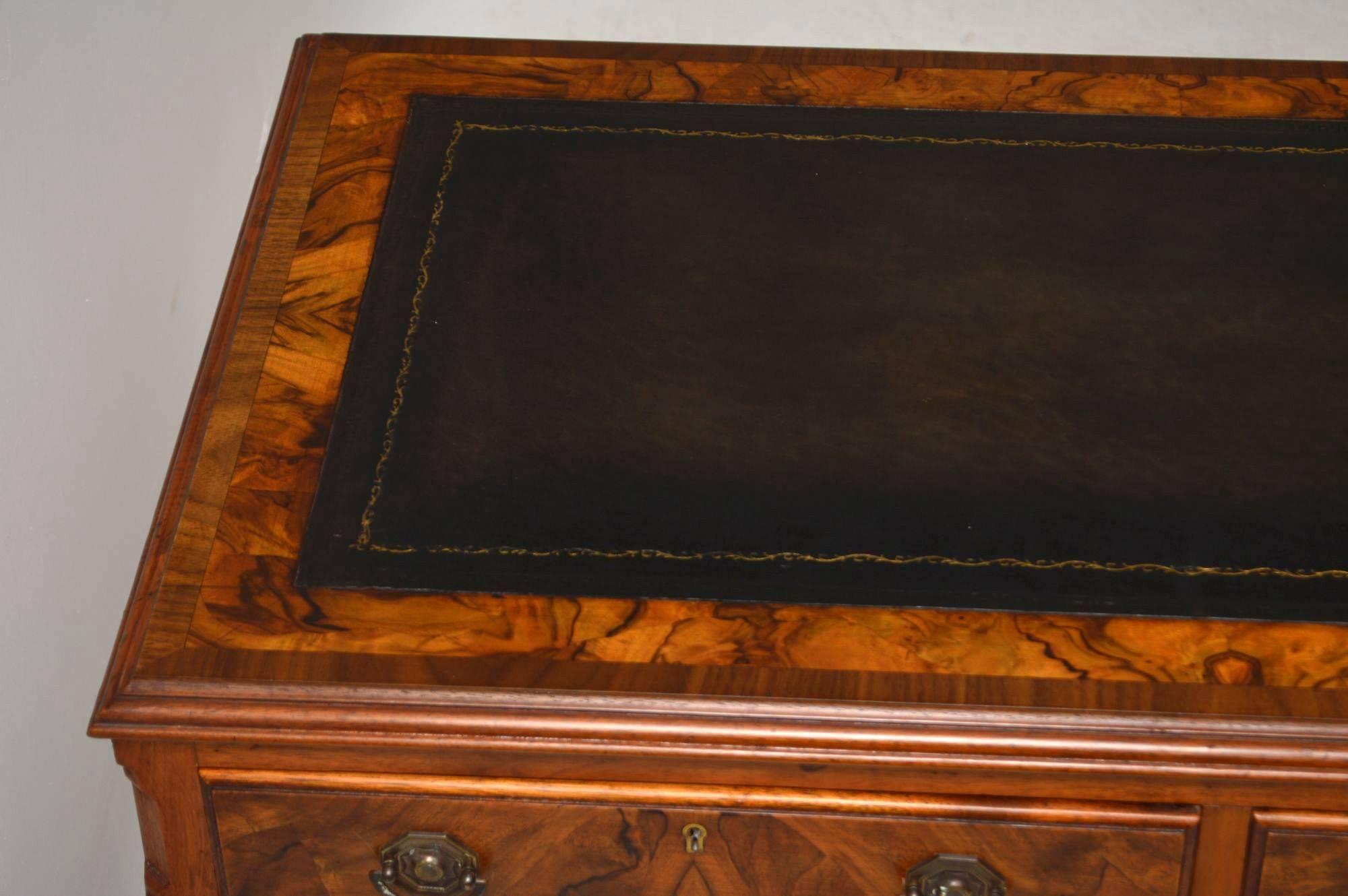 Early 20th Century  Antique Burr Walnut Writing Table