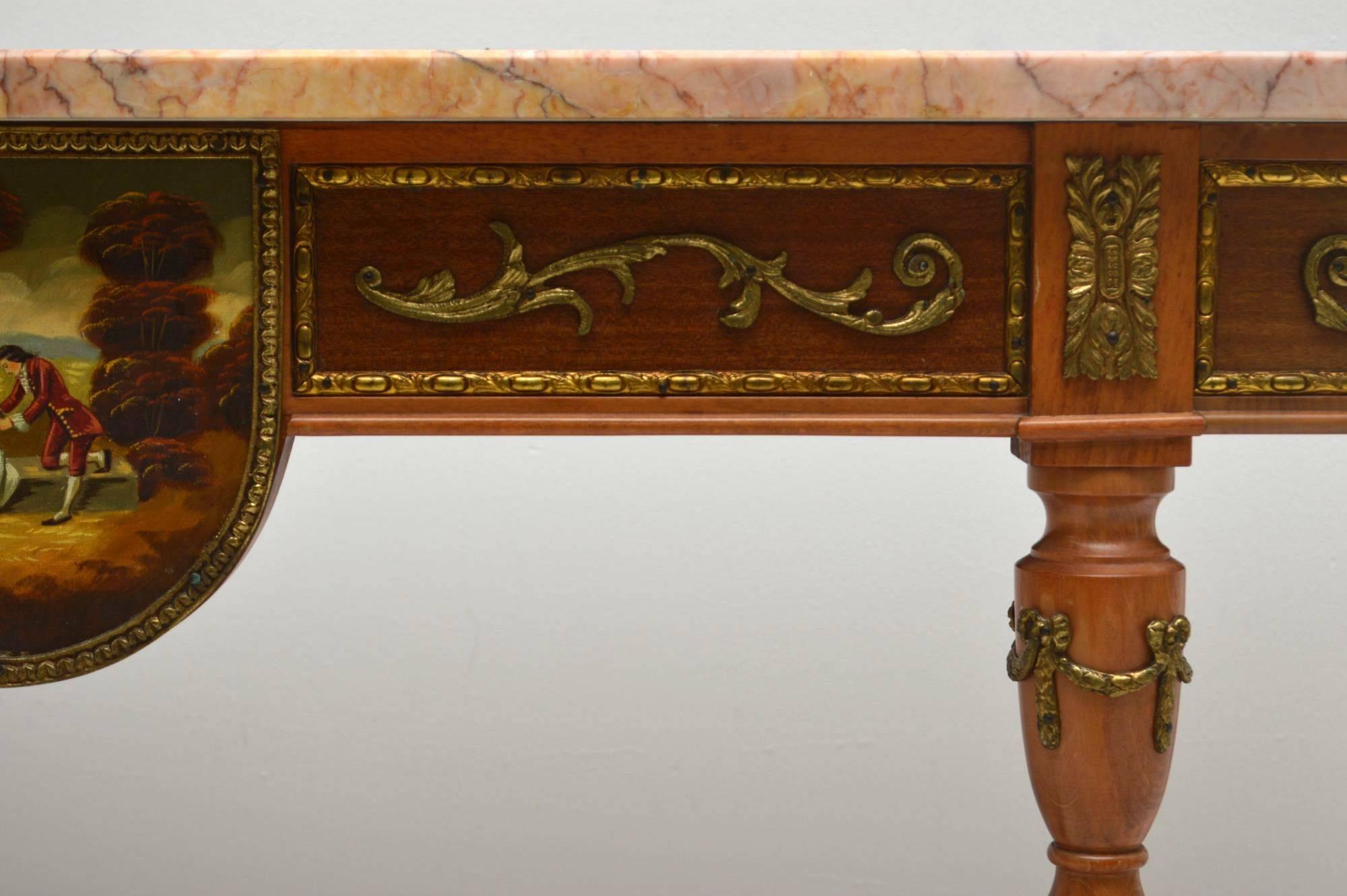 Antique French Louis XV Style Marble-Top Console Table In Excellent Condition In London, GB