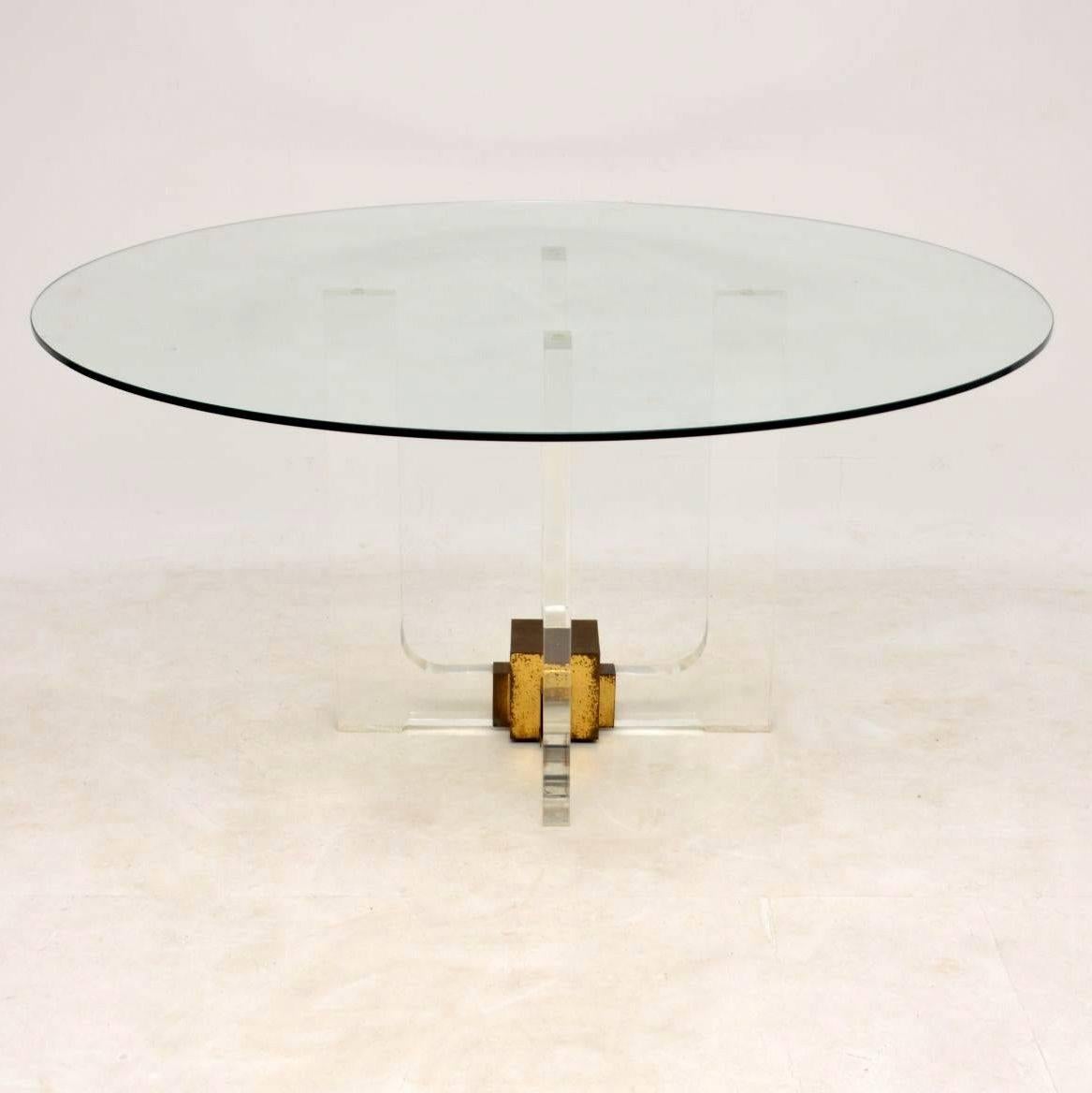 Late 20th Century 1970s Glass and Lucite Vintage Dining Table