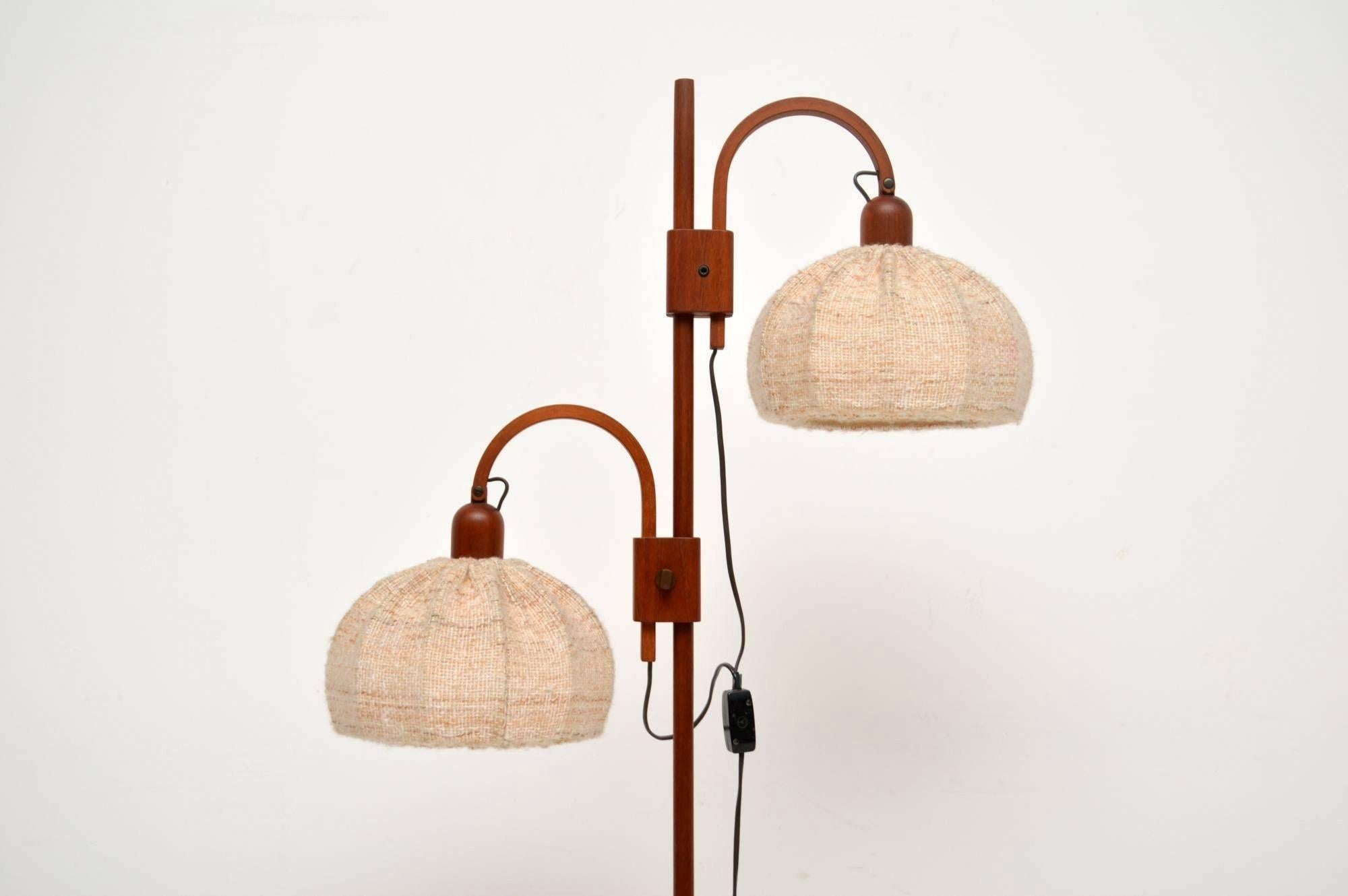 Mid-Century Modern 1960s Danish Teak Vintage Floor Lamp