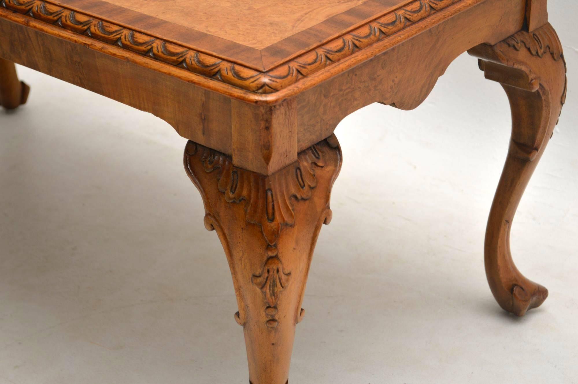 English Antique Walnut and Maple Coffee Table
