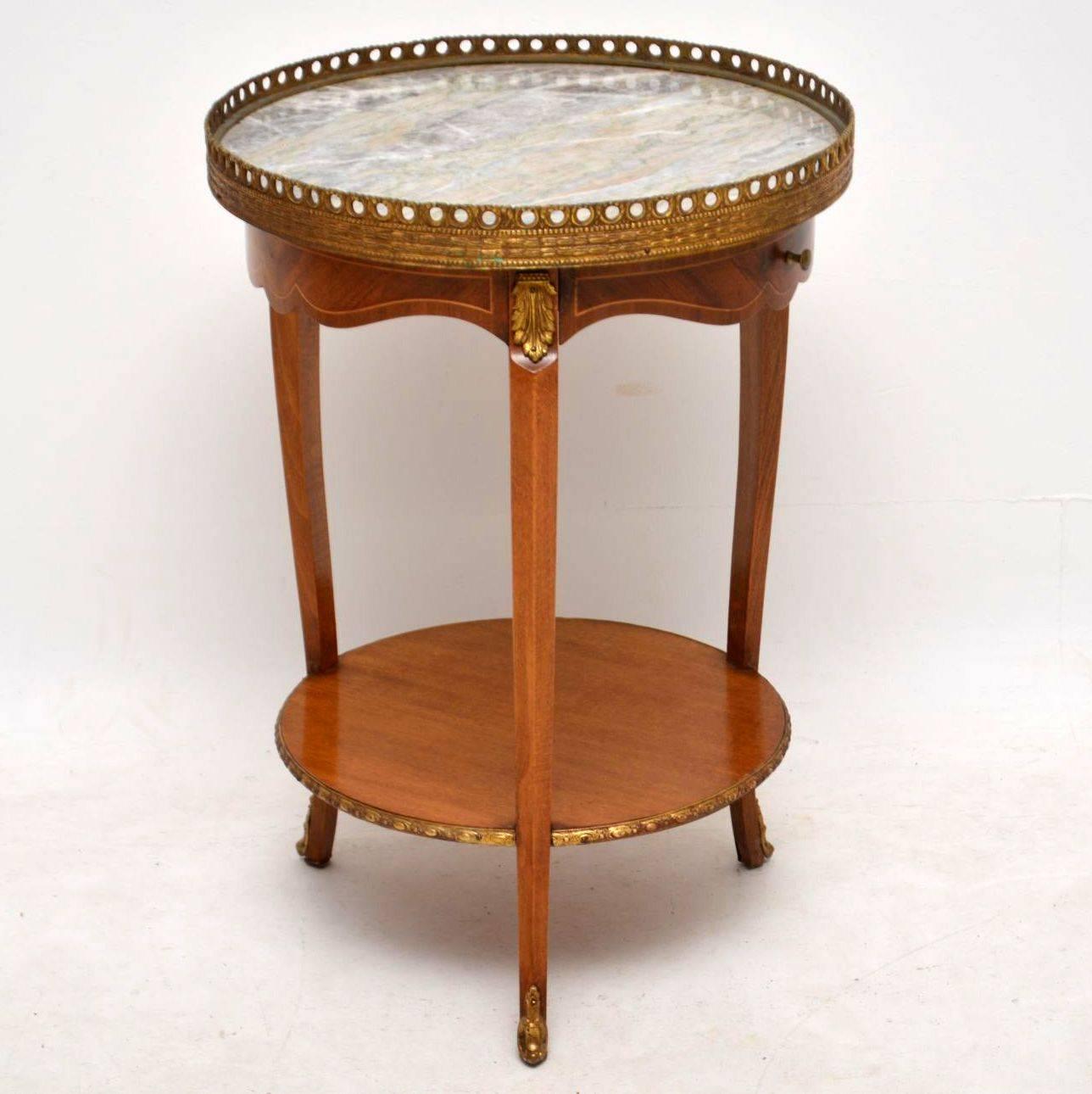 antique side table with marble top